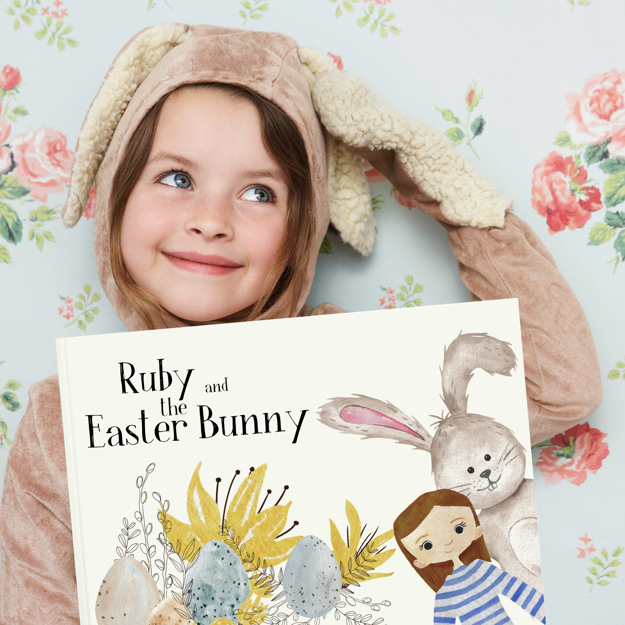 Personalised Easter Bunny book for children featuring custom name